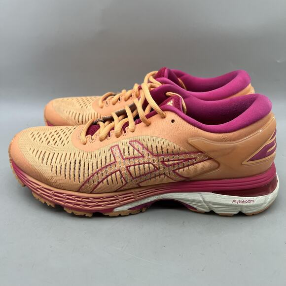 Asics Gel-Kayano 25 Running Shoes Women Size 8 Orange Pink Comfort Low Sneakers - Picture 3 of 8